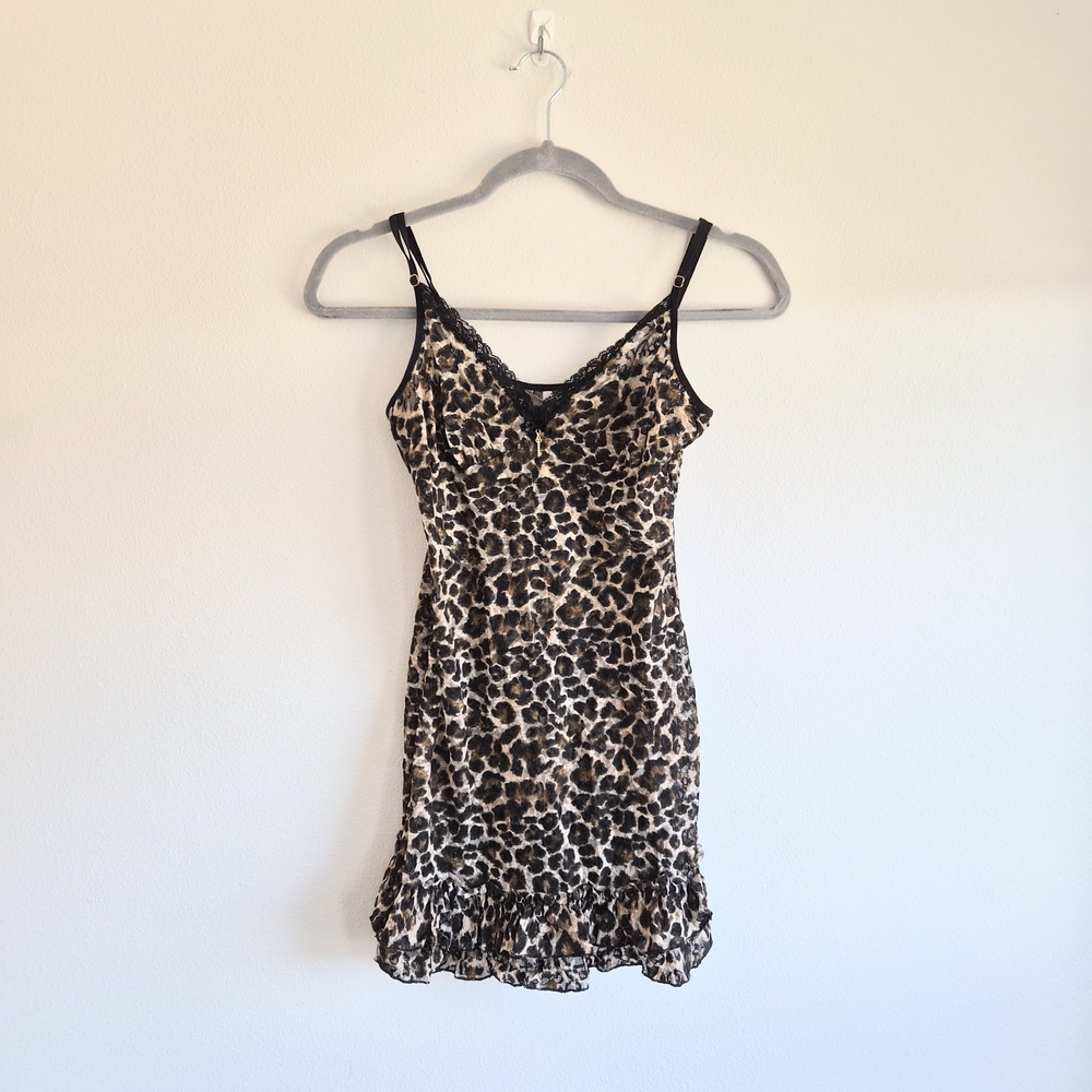 Victoria's Secret Leopard Print Chemise in Black and Tan